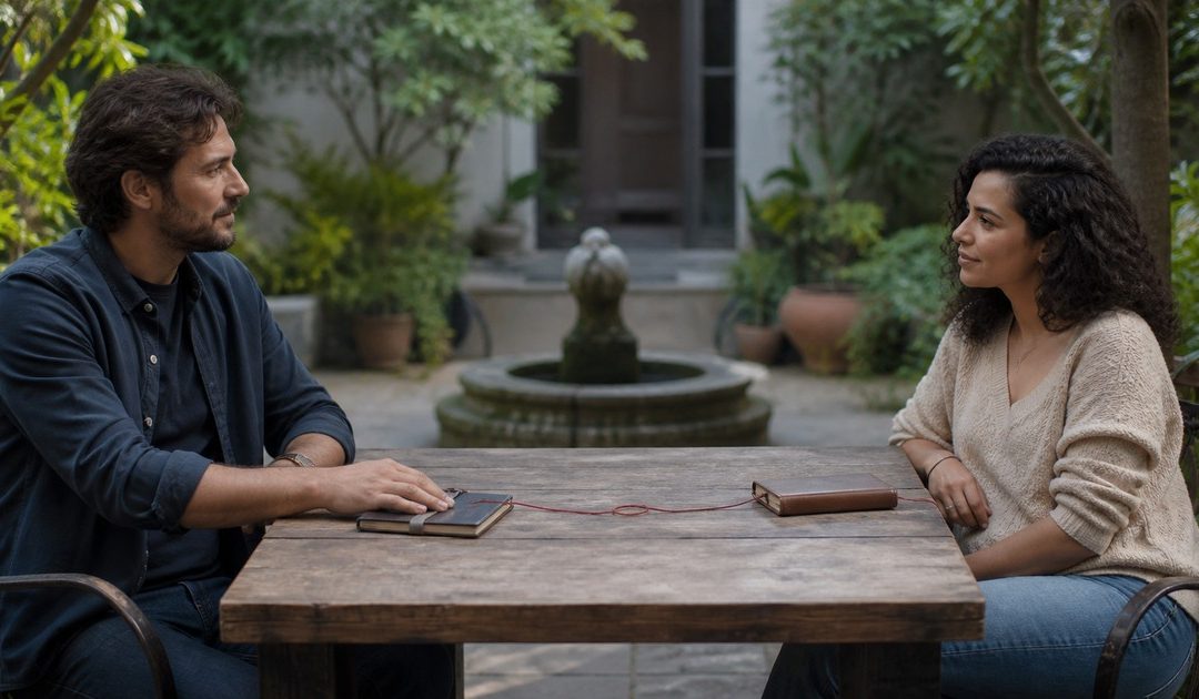 Two adults reflecting on connection while maintaining clear personal boundaries